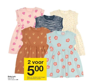 Zeeman Baby jurk maat 68-86 100% katoen. aanbieding