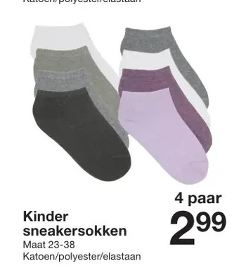 Zeeman Kinder sneakersokken aanbieding