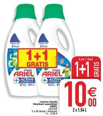 Cora Lessive liquide vloeibaar wasmiddel ariel active aanbieding