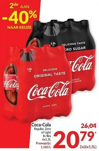 Intermarché Coca-cola regular, zero of light 1.5 l aanbieding
