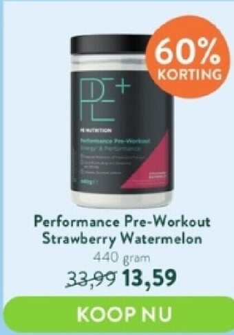 Holland & Barrett Performance pre-workout strawberry watermelon 440 gram aanbieding