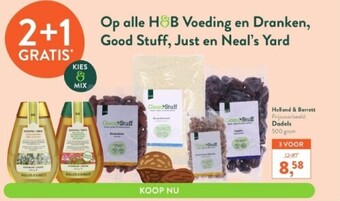 Holland & Barrett Dadels 500 gram aanbieding