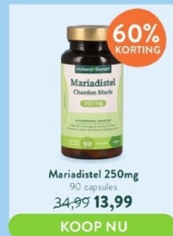 Holland & Barrett Mariadistel 250 mg 90 capsules aanbieding