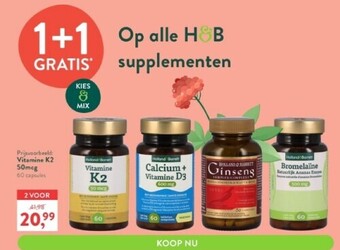 Holland & Barrett Vitamine k2 50 mcg 60 capsules aanbieding