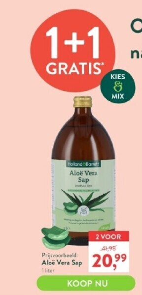 Holland & Barrett Aloë vera sap 1 liter aanbieding