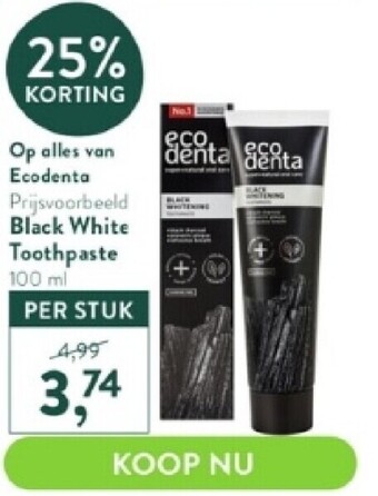Holland & Barrett Black white toothpaste 100 ml aanbieding