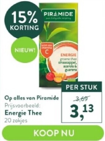 Holland & Barrett Energie thee 20 zakjes aanbieding