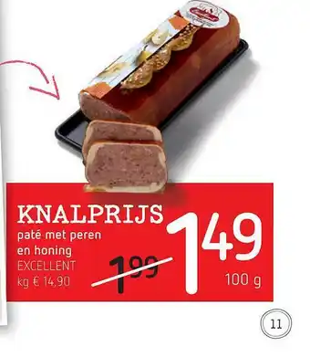 Spar Pate Met Peren En Honing Excellent 100 g aanbieding