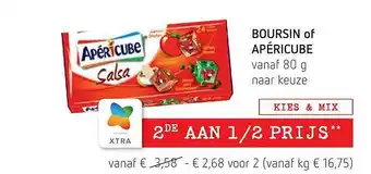 Spar Boursin Of Apericube 80 g aanbieding