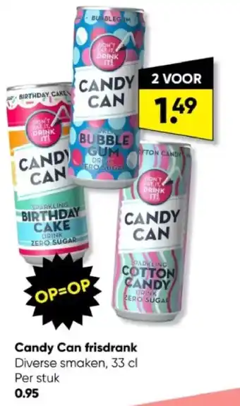 Candy can frisdrank diverse smaken, 33 cl