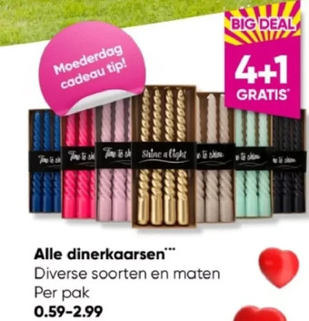Big Bazar Alle dinerkaarsen aanbieding