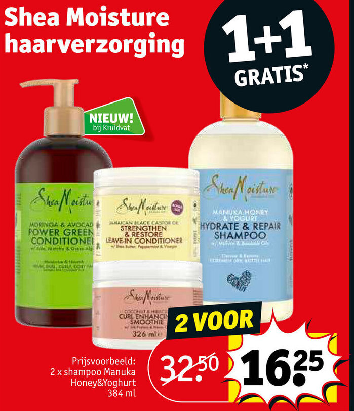 Shea moisture 2 x shampoo manuka honey&yoghurt 384ml promotie bij Kruidvat