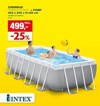 Hubo Zwembad “prism frame” + pomp 400 x 200 x h.122 cm aanbieding