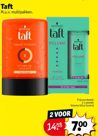 Kruidvat Taft 2 x powder volume ultra control aanbieding