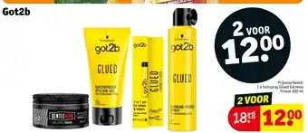 Kruidvat Got2b 2 x hairspray Glued Extreme freeze 300ml aanbieding