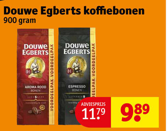 Kruidvat Douwe Egberts koffiebonen 900 gram aanbieding