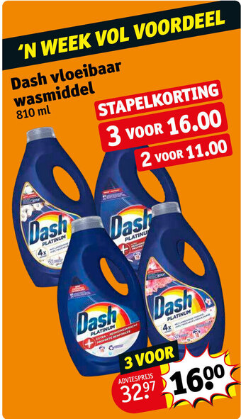 Kruidvat Dash vloeibaar wasmiddel 810 ml aanbieding