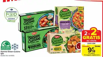 Carrefour Market Iglo green cuisine 12 nuggets végétariens 4 x 250g aanbieding