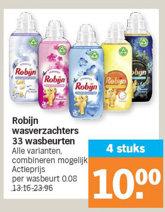 Albert Heijn Robijn wasverzachters 33 wasbeurten aanbieding