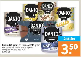 Albert Heijn Danio 450 gram en mousse 240 gram aanbieding