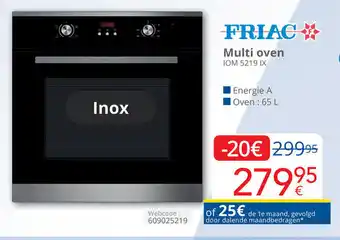 Friac multi oven 65 L, IOM 5219 IX Webcode: 609025219