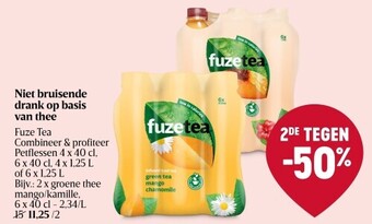 Delhaize Niet bruisende drank op basis van thee fuze tea aanbieding