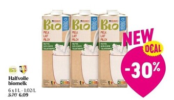Delhaize Halfvolle biomelk aanbieding