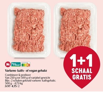 Delhaize Varkens-kalfs- of vegan gehakt aanbieding
