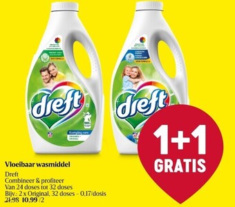 Delhaize Vloeibaar wasmiddel dreft aanbieding