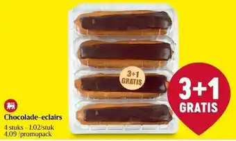Delhaize Chocolade-eclairs 4 stuks aanbieding