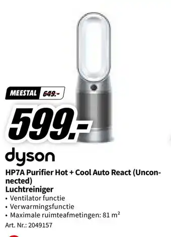 MediaMarkt Dyson HP7A Purifier Hot + Cool Auto React (Uncon-nected) Luchtreiniger Art. Nr. 2049157 aanbieding