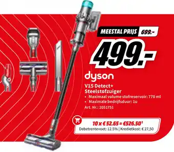 MediaMarkt Dyson V15 Detect+ Steelstofzuiger Art. Nr. 2051751 aanbieding