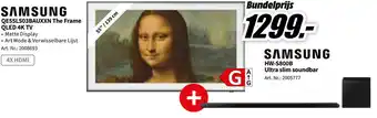 MediaMarkt Samsung QE55LS03BAUXXN The Frame QLED 4K TV Art. Nr. 2008693 + HW-S800B Ultra Slim Soundbar aanbieding