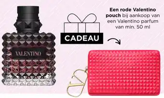 ICI PARIS XL Een rode Valentino pouch bij aankoop van een Valentino Parfum van min. 50 ml aanbieding