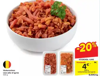 Carrefour Varkensvlees voor Pita of Gyros 500g aanbieding