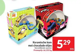 Intermarché Keramische kom met chocolade eitjes aanbieding