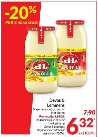 Intermarché Devos & Lemmens Mayonaise met citroen of Met eieren aanbieding