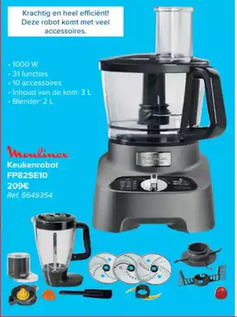 Carrefour Moulinex Keukenrobot FP825E10 ref. 6649354 aanbieding