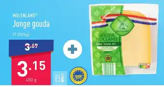 ALDI Molenland Jonge gouda 450g aanbieding
