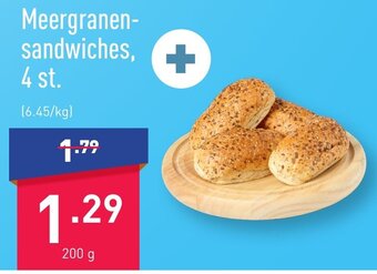 ALDI Meergranen- sandwiches, 4 st. 200g aanbieding