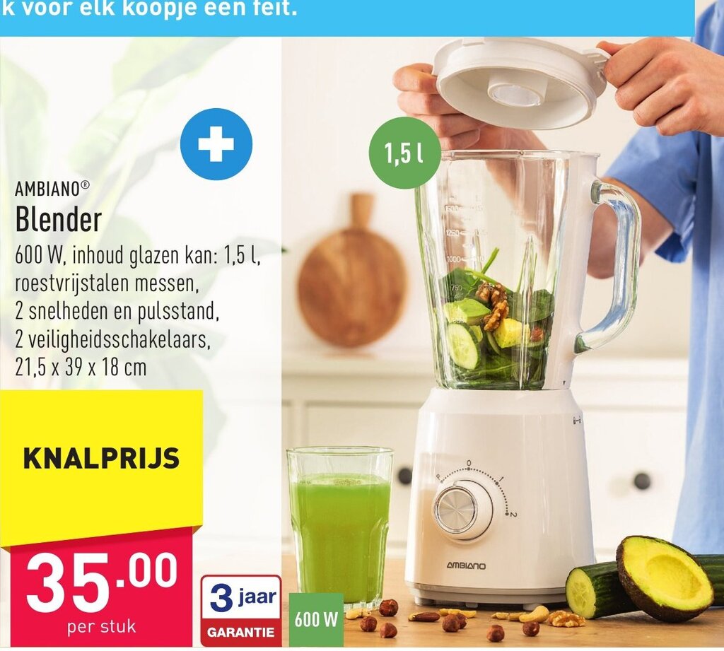 Ambiano blender 600W promotie bij ALDI