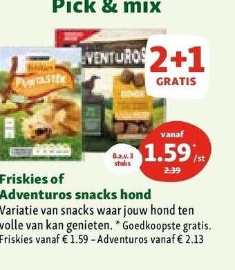 Maxi Zoo Friskies of adventuros snacks hond aanbieding