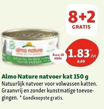 Maxi Zoo Almo nature natvoer kat 150 g aanbieding