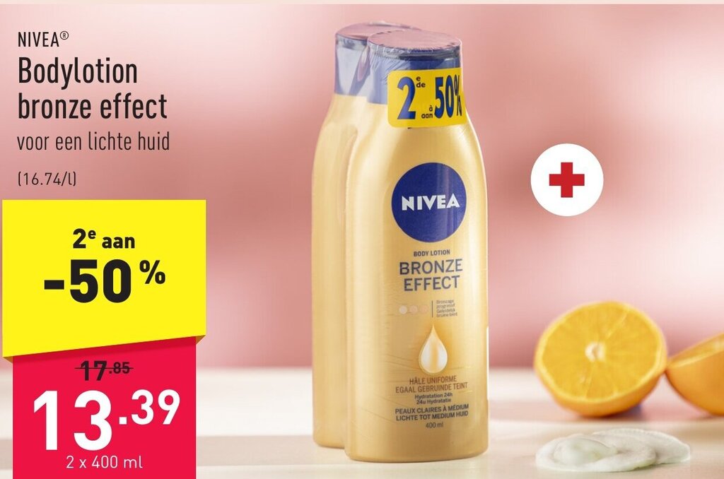 Nivea Bodylotion bronze effect 2 x 400ml promotie bij ALDI