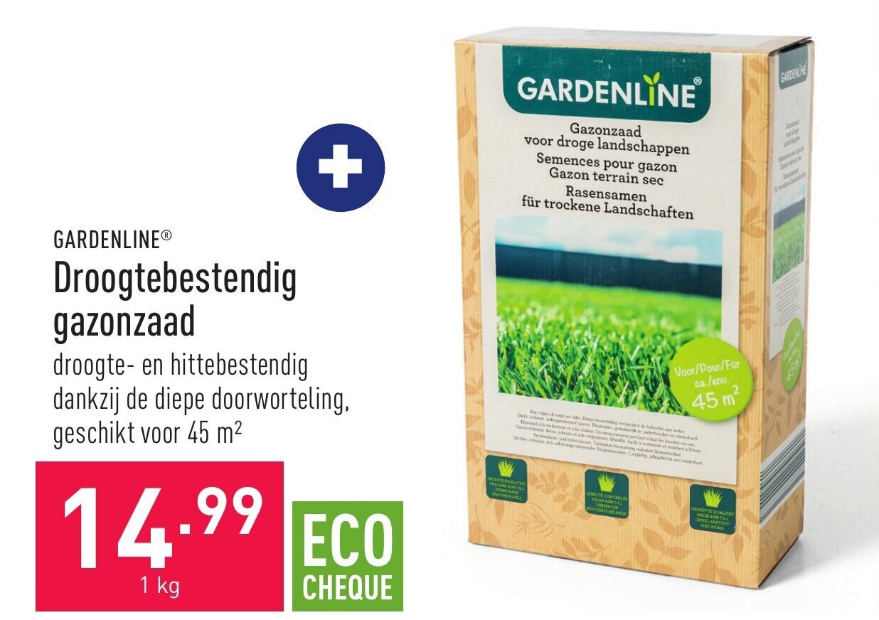 Gardenline Droogtebestendig gazonzaad 1kg promotie bij ALDI