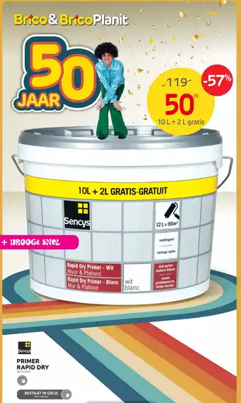 Brico Sencys primer rapid dry 10L +2L gratis aanbieding