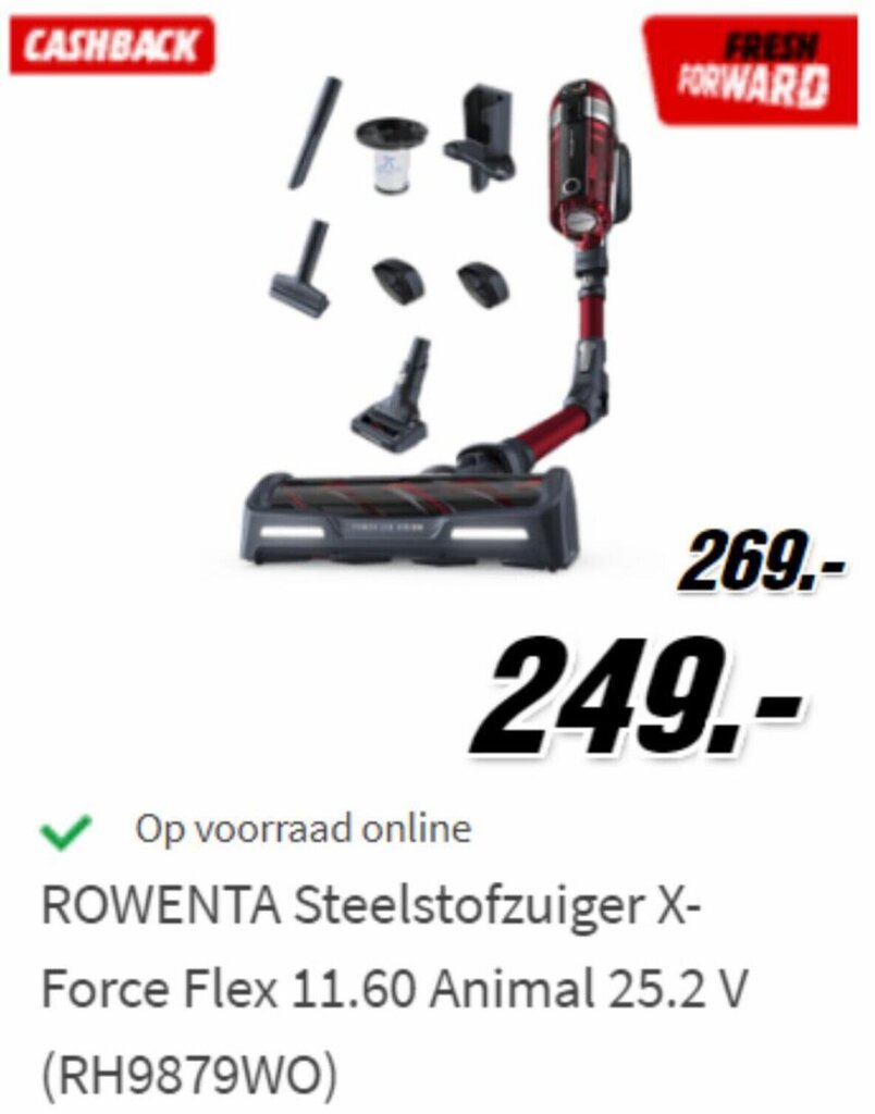 Rowenta X-force Flex 11.60 Animal Test Rowenta Steelstofzuiger X- Force Flex 11.60 Animal 25.2 V (RH9879WO