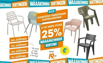 Kunststof tuinstoelen stapelkorting