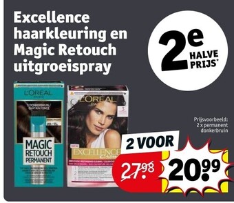 Kruidvat Excellence haarkleuring en magic retouch uitgroeispray aanbieding