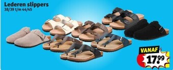 Kruidvat Lederen slippers aanbieding
